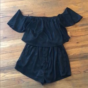 Black Off the Shoulder Romper